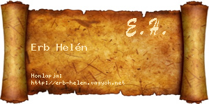 Erb Helén névjegykártya